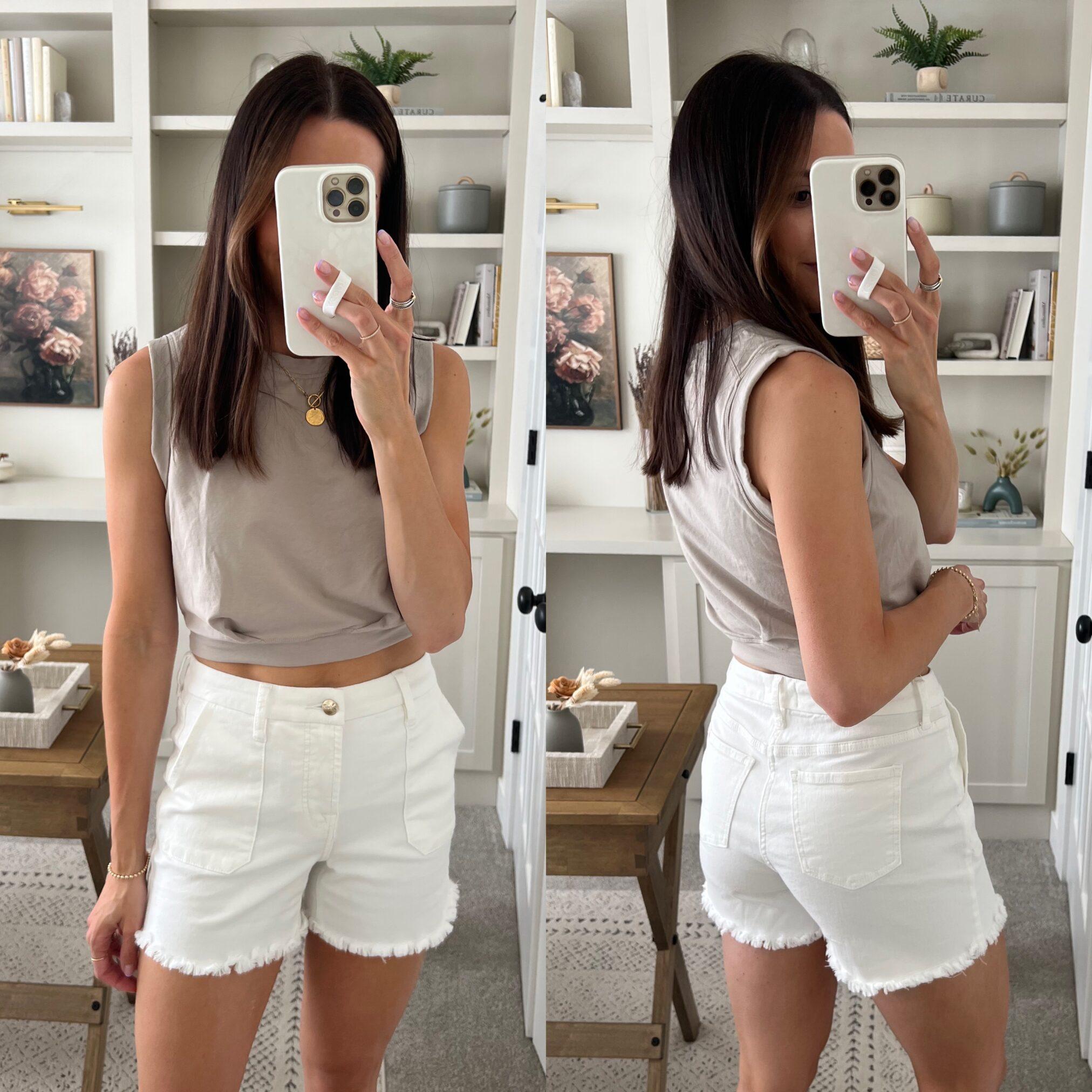 Thin sale white shorts