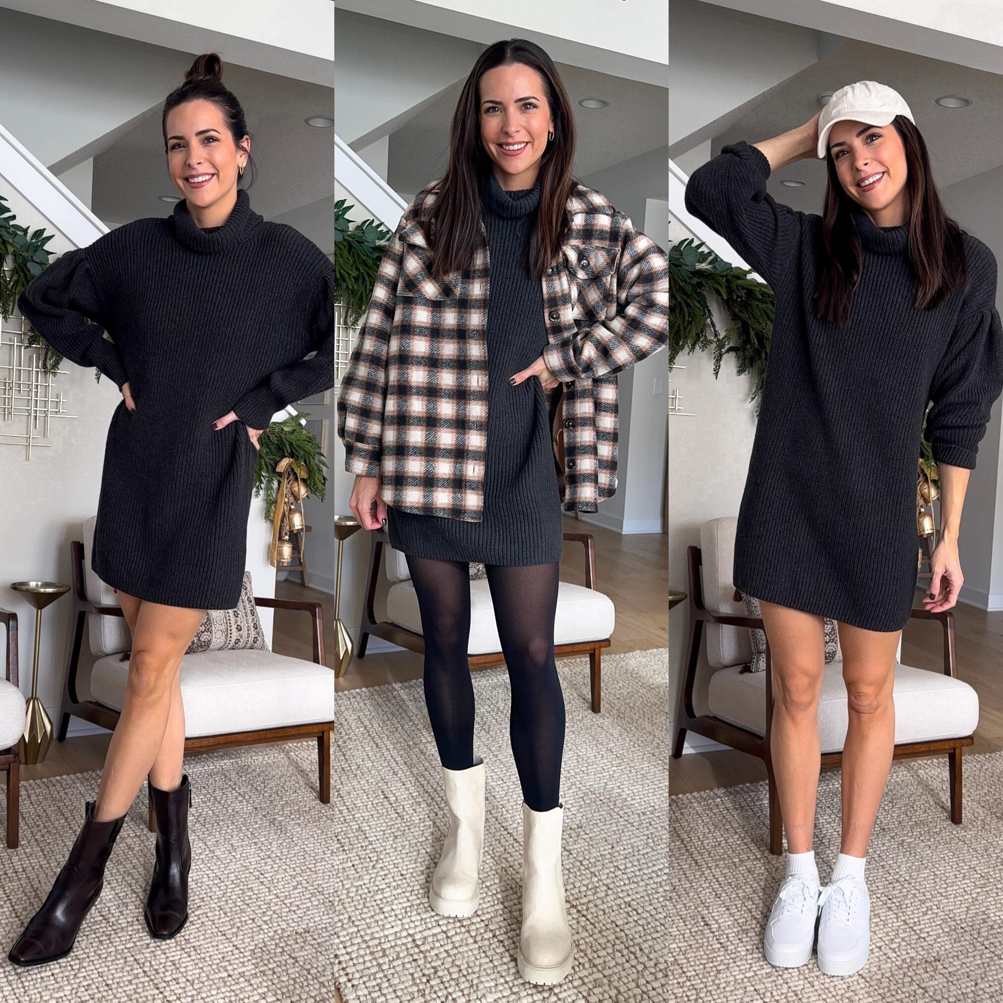 $34 Sweater Dress 3 Ways - The Styled Press